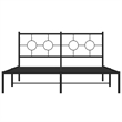 Bowery Hill Rectangular Powder-Coated Steel King Bed Frame in Black