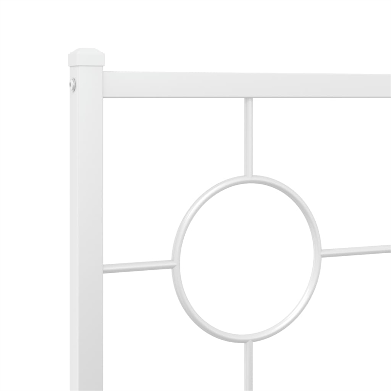 Bowery Hill Powder-Coated Steel King Size Bed Frame in White