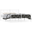 Bowery Hill Powder-Coated Steel King Size Bed Frame in White
