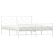Bowery Hill Powder-Coated Steel King Size Bed Frame in White