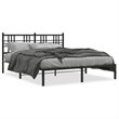 Bowery Hill Rectangular Powder-Coated Steel King Bed Frame in Black