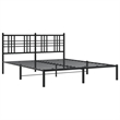 Bowery Hill Rectangular Powder-Coated Steel King Bed Frame in Black