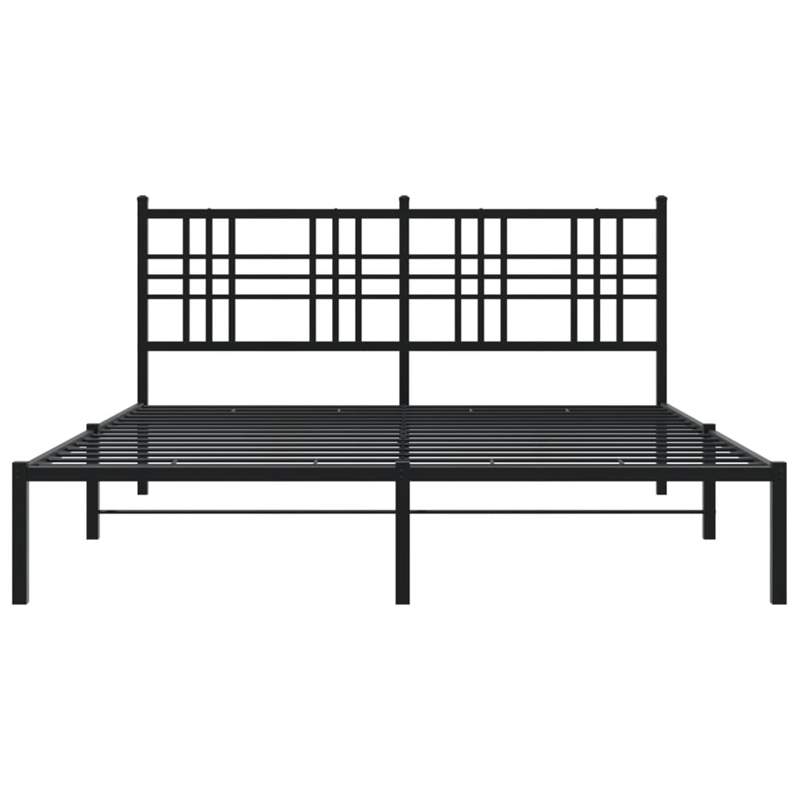 Bowery Hill Rectangular Powder-Coated Steel King Bed Frame in Black
