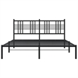 Bowery Hill Rectangular Powder-Coated Steel King Bed Frame in Black