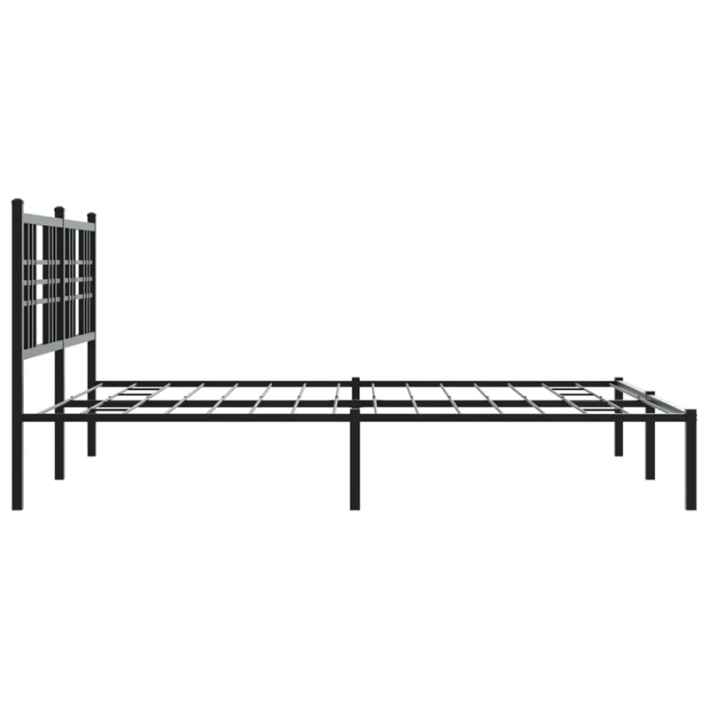 Bowery Hill Rectangular Powder-Coated Steel King Bed Frame in Black