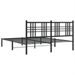 Bowery Hill Rectangular Powder-Coated Steel King Bed Frame in Black