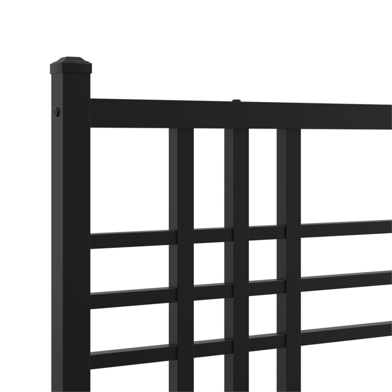 Bowery Hill Rectangular Powder-Coated Steel King Bed Frame in Black