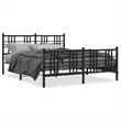 Bowery Hill 59 x 79 Rectangular Traditional Bed Frame in Black Steel
