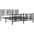 Bowery Hill 59 x 79 Rectangular Traditional Bed Frame in Black Steel