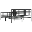Bowery Hill 59 x 79 Rectangular Traditional Bed Frame in Black Steel