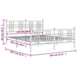 Bowery Hill 59 x 79 Rectangular Traditional Bed Frame in Black Steel
