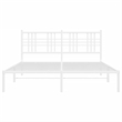Bowery Hill Powder-Coated Steel King Size Bed Frame in White