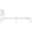 Bowery Hill Powder-Coated Steel King Size Bed Frame in White