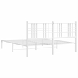 Bowery Hill Powder-Coated Steel King Size Bed Frame in White