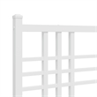 Bowery Hill Powder-Coated Steel King Size Bed Frame in White
