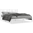 Bowery Hill Powder-Coated Steel King Size Bed Frame in White
