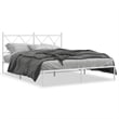 Bowery Hill Powder-Coated Steel King Size Bed Frame in White