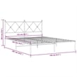 Bowery Hill Powder-Coated Steel King Size Bed Frame in White