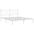 Bowery Hill Powder-Coated Steel King Size Bed Frame in White