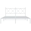 Bowery Hill Powder-Coated Steel King Size Bed Frame in White