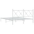 Bowery Hill Powder-Coated Steel King Size Bed Frame in White
