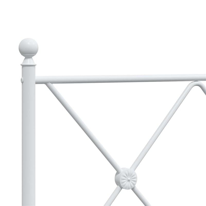 Bowery Hill Powder-Coated Steel King Size Bed Frame in White