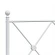 Bowery Hill Powder-Coated Steel King Size Bed Frame in White