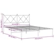Bowery Hill Powder-Coated Steel King Size Bed Frame in White