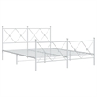 Bowery Hill Contemporary Rectangular Steel King Bed Frame in White
