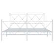 Bowery Hill Contemporary Rectangular Steel King Bed Frame in White