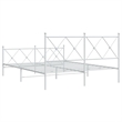 Bowery Hill Contemporary Rectangular Steel King Bed Frame in White