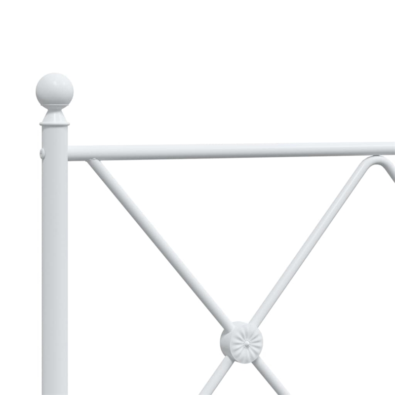 Bowery Hill Contemporary Rectangular Steel King Bed Frame in White