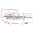 Bowery Hill Contemporary Rectangular Steel King Bed Frame in White