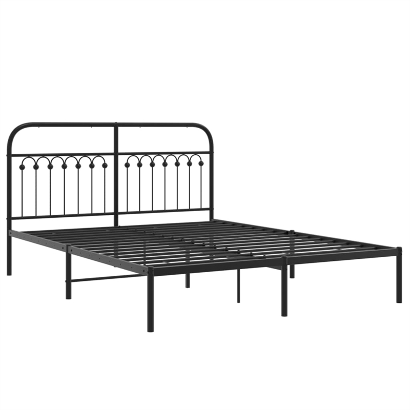 Bowery Hill Contemporary Engineered Wood King Bed Frame in Black