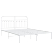 Bowery Hill Contemporary Rectangular Steel King Bed Frame in White