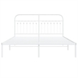Bowery Hill Contemporary Rectangular Steel King Bed Frame in White