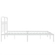 Bowery Hill Contemporary Rectangular Steel King Bed Frame in White