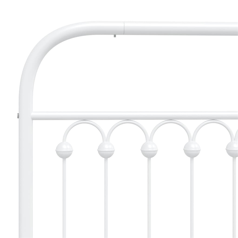Bowery Hill Contemporary Rectangular Steel King Bed Frame in White