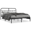 Bowery Hill Rectangular Powder-Coated Steel King Bed Frame in Black