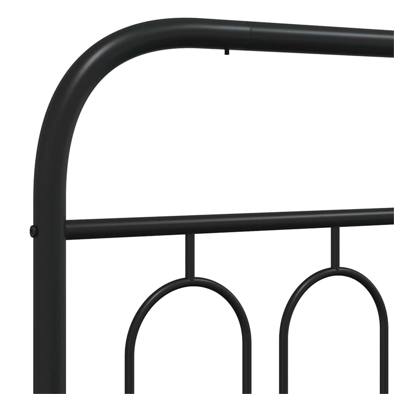 Bowery Hill Rectangular Powder-Coated Steel King Bed Frame in Black