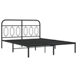 Bowery Hill Rectangular Powder-Coated Steel King Bed Frame in Black