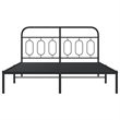 Bowery Hill Rectangular Powder-Coated Steel King Bed Frame in Black