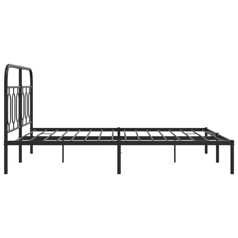 Bowery Hill Rectangular Powder-Coated Steel King Bed Frame in Black