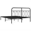 Bowery Hill Rectangular Powder-Coated Steel King Bed Frame in Black