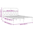 Bowery Hill Rectangular Powder-Coated Steel King Bed Frame in Black