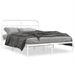 Bowery Hill Contemporary Rectangular Steel King Bed Frame in White