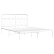 Bowery Hill Contemporary Rectangular Steel King Bed Frame in White