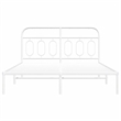 Bowery Hill Contemporary Rectangular Steel King Bed Frame in White