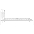 Bowery Hill Contemporary Rectangular Steel King Bed Frame in White