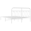 Bowery Hill Contemporary Rectangular Steel King Bed Frame in White